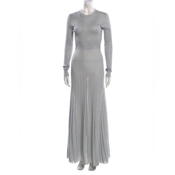 KHAITE Shimmering Silver Long Sleeve Dress - Picture 3 of 3